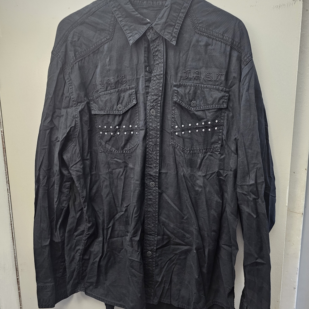 Affliction Black Casual Shirt